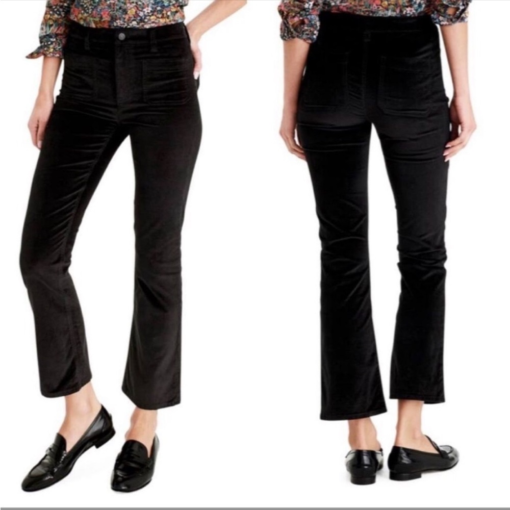 J Crew Black Billie Demi Boot Crop Corduroy Jeans